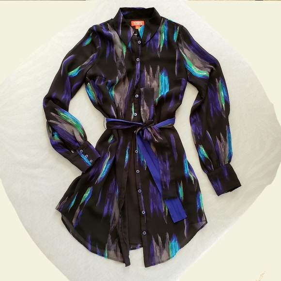 Kirna Zabete shirt/dress size Small, black blue - Picture 1 of 7
